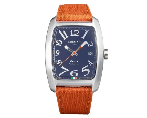 Locman Italy Herrenuhr Sport Anniversary orange/blau Ref. 0471 - Armbanduhren für Herren, sportliches Design mit leuchtenden Farben für einen modernen Look und optimale Ablesbarkeit.
