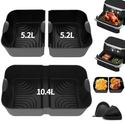 Stück Ninja Heißluftfritteuse Zubehör für Ninja Foodi Flexdrawer 10,4 L AF500DE, COSORI Heißluftfritteuse Zubehör 10L Silikonform, Wiederverwendbar Airfryer Zubehör für Ninja AF500EU AF500EUCP 5