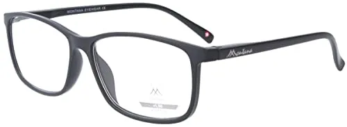 Schicke Lesebrille / -hilfe MR62 mit Federscharnier aus Kunststoff in Schwarz Matt + 1,00 dpt