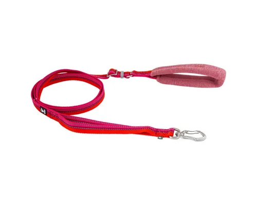 HURTTA Hundeleine Verstellbare Leine ECO beetroot - Tierleinen mit verstellbarer Länge von 120 cm bis 180 cm, gepolstertem Griff und praktischer Geheimtasche für Kotbeutel. Hergestellt aus 100% recyceltem Polyester, ideal für sichere Spaziergänge.