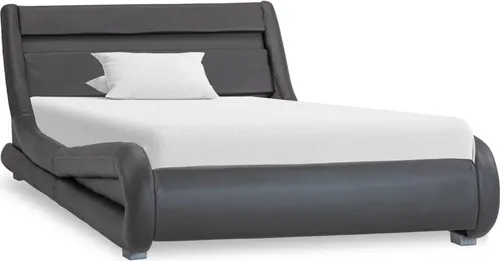 vidaXL Bettgestell mit LED Grau Kunstleder 100 x 200 cm von vidaXL