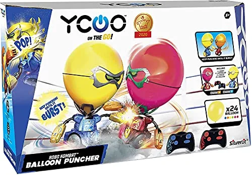 Silverlit 88038 ROBO Kombat Balloon Puncher - Ferngesteuertes Spielzeug mit Ton- und Lichteffekten - Ferngesteuerte Roboter für spannende Boxkämpfe! Inklusive 24 Ballons und zwei Spielmodi für stundenlangen Spaß. Ideal für Kinder ab 5 Jahren.