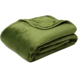 liebling Kuscheldecke Cashmere Feeling 180 x 220 cm, Dunkelgrün, Premium Sofa Decke, Dicke warme Wohndecke, 500 gr. / m²
