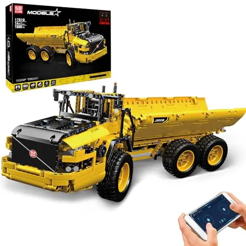 Mould King 17010 Technik Knickgelenkter Dumper 6x6 APP Ferngesteuerte Truck | Klemmbausteine mit Motor Konstruktionsfahrzeug für Erwachsene (1888+PCS)