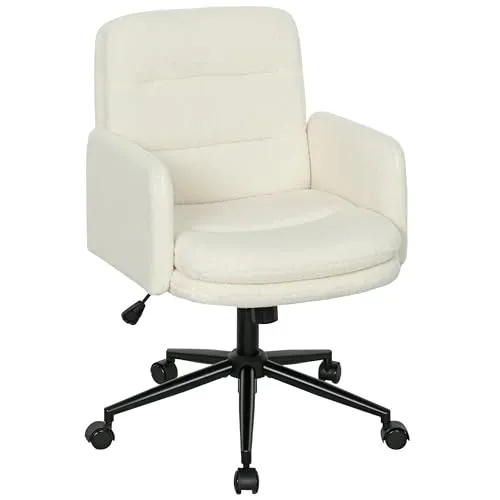 HOMCOM Schreibtischstuhl Homeoffice Stuhl mit Bouclé-Optik