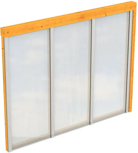 SKANHOLZ Carport-Seitenwand, braun (eiche hell) 255cm - Außenanbau mit robustem Konstruktionsvollholz und 10 mm Polycarbonat-Doppelstegplatten für optimale Stabilität und Witterungsschutz. Ideal für Terrassenüberdachungen.