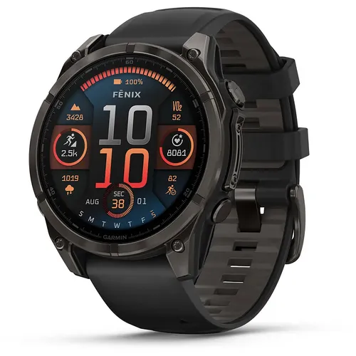Garmin Fenix® 8 AMOLED Sapphire - 51 mm Multisport-Smartwatch - Smartwatch für Sportler mit fortschrittlicher Leistungsmessung, integrierter Multisatelliten-Navigation und Wasserbeständigkeit bis 100 m – perfekt für jedes Abenteuer!