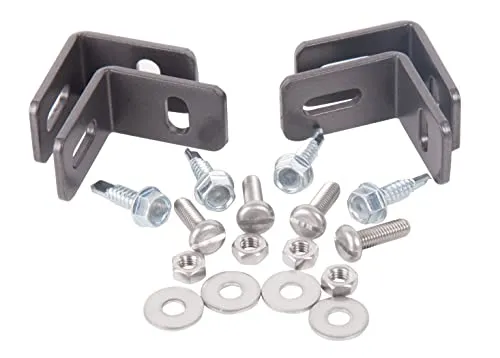 Alberts 535568 Befestigungs-Set für Zaunfelder | Stahl roh, feuerverzinkt anthrazit-metallic kunststoffbeschichtet