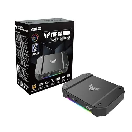 ASUS TUF Capture Box 4KPRO - HDMI 2.1, 4K bis 60 fps, Plug-and-Play USB 3.2, perfekte Lösung für flüssiges Gaming und Streaming mit VRR Unterstützung