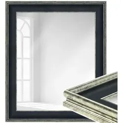 WANDStyle Wandspiegel H235, Schwarz, aus Kunststoff im Stil Klassisch schwarz 70 cm x 60 cm