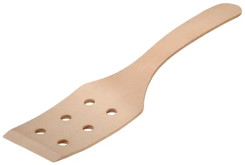 Pfannenwender Pfannenheber mit Löchern geschwungen - extra stark - Buche 30 cm