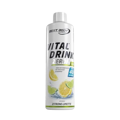 Best Body Nutrition Vital Drink ZEROP® - Zitrone-Limette, Original Getränkekonzentrat - Sirup - zuckerfrei, 1:80 ergibt 40 Liter Fertiggetränk, 500 ml