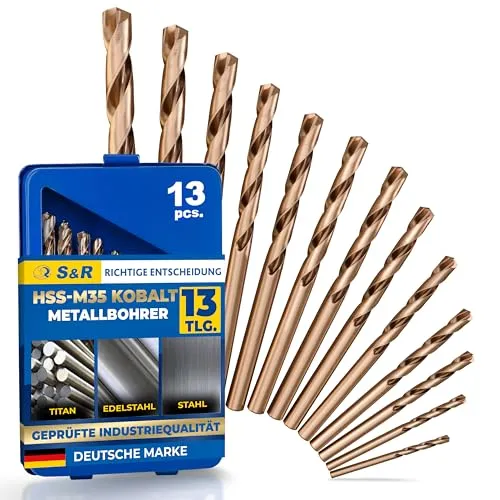 SundR Bohrer KM-Serie 13-teiliges Set, HSS-CO DIN 338 von S&R