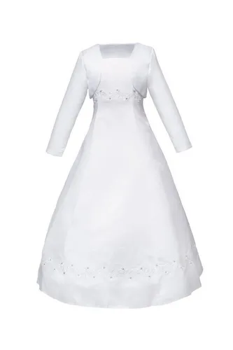 Märchenburg Tulpe-Kommunionkleid mit Jacke in weiß von Märchenburg