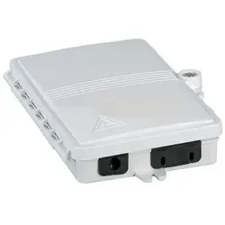 FTTH IP65 Anschlussbox für 4 Fasern, 2 Kupplungen -- und Faserüberlängenaufnahme Glasfaser