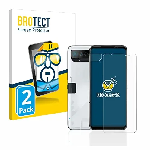 BROTECT 2 Stück Schutzfolie für ASUS ROG Phone 7 (Display+Kamera) Displayschutz Folie Made in Germany, Ultra-Klar