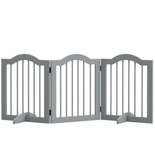 PawHut Hundegitter mit Tür, faltbar und stabil - Trenngitter für Hunde, ideal für Treppen und Türen. Mit stabilen Stützfüßen und flexiblem Design für sicheren Halt und einfache Anpassung. Schützen Sie Ihren Hund und Ihr Zuhause!