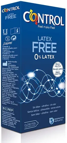 CONTROL NEW LATEX FREE 5PZ - Latexfreie Kondome für Männer, ideal für Allergiker und sorgen für ein angenehmes Gefühl beim Liebesspiel.