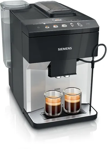 SIEMENS TP511D01 EQ.500 Classic Kaffeevollautomat schwarz - 1,9 l Wassertank, Kegelmahlwerk für unverfälschten Kaffeegenuss und integrierte Dampfdüse für cremigen Milchschaum
