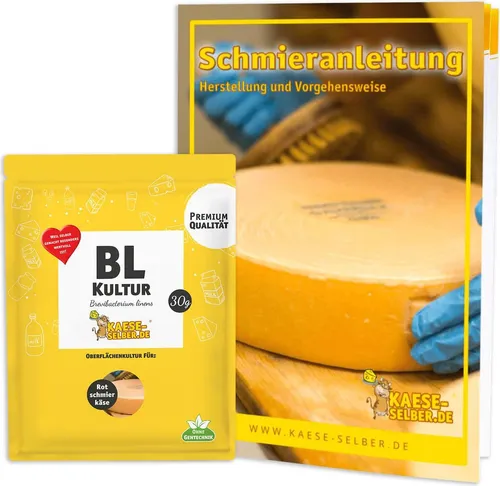 BL Brevibacterium linens für Rotschmierkäse mit Schmieranleitung - Sonstiges Küchenzubehör, sorgt für die charakteristische orangene Farbe und verbesserten Geschmack von Rotschmierkäse, ideal für Käsehersteller.
