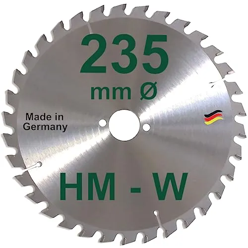 HM Sägeblatt 235 x 30 mm Zähne 34 W Kreissägeblatt Hartmetall 235mm Ersatzsägeblatt für Black & Decker/Haffner/Hitachi/Makita/Skil Handkreissäge Kreissäge Kappsäge