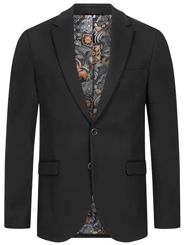 Jeff Anzugsakko JFEzra schwarz 58 - Elegantes Anzugsakko für Herren in Größe 58, mit schmal geschnittenem Revers und hochwertiger Materialzusammensetzung für optimalen Tragekomfort.
