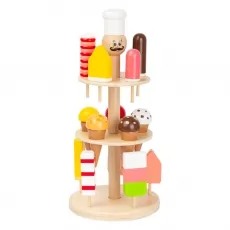 small foot Eisständer aus Holz - 15 Eis-Sorten für Kinder - Kaufläden & Zubehör: Verwandeln Sie den Kaufmannsladen in eine Eisdiele mit 15 aktuellen Lieblingssorten. Hochwertige Verarbeitung, kindersicher und speichelfest, ideal für kreative Spielstunden.