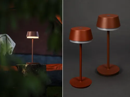 Set Akku Tischlampen für Outdoor - Kabellose Terrassenlampen (30 cm) - Flexibel und mobil! Dieses 2er Set tragbarer Akku-Tischlampen bietet stimmungsvolles Licht für Terrasse, Balkon oder Camping. Mit stufenlosem Dimmer und 3 Farbtemperaturen für individuelle Lichtstimmungen.