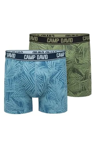 Camp David Herren Boxershorts 2er-Pack Khaki/Sky Blue von CAMP DAVID