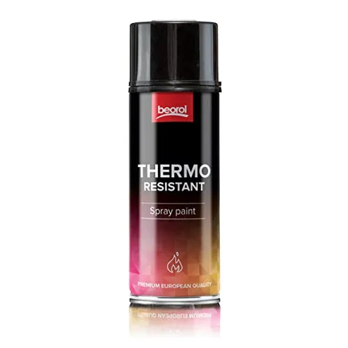BigDean Thermolack 400 ml Ofenlack schwarz matt hitzebständiger Lack bis + 800°C Auspufflack schwarz matt Grill lack feuerfeste Farbe für Grill