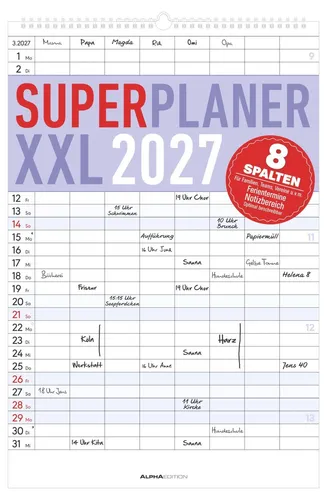Superplaner XXL 8 Spalten 2027 Neumann Verlage GmbH & Co KG