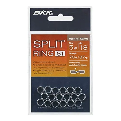 BKK Split Ring 51 Sprengringe Edelstahl #10-136 kg - 9 Stück