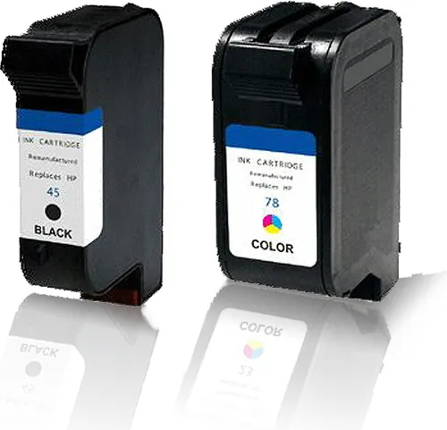 2x kompatible Tintenpatronen für HP Color Copier 290 DeskJet 1220 C DeskJet 1220 C / PS 45 + 78 Black Color Sparset (Alle Farben) 51645AE + C6578DE SA308AE - Eco Pro Serie