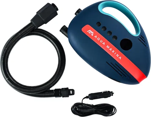 Aqua Marina SUP Pumpe elektrisch Akku Kajak Electric Pump bis 20 PSI - Leistungsstarke 12V Elektropumpe für schnelles Aufpumpen von SUPs, Kajaks und Schlauchbooten. Mit digitaler Druckvorwahl und Auto-Stop-Funktion für müheloses Handling.