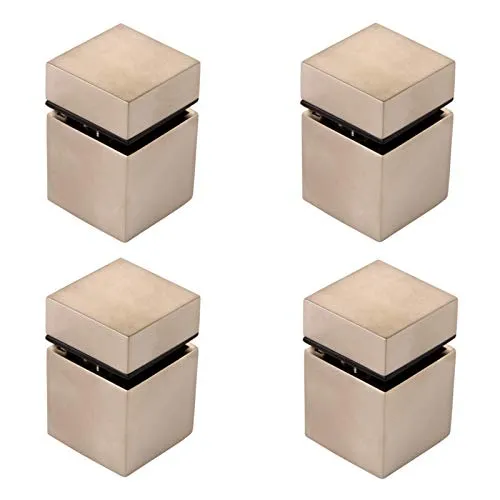 SO-TECH® Wandregalhalter CUBE II - 4er Set in Edelstahloptik - Praktisches 4er Set von Wandregalhaltern für Glas- und Holzböden bis 20 mm Stärke. Stilvolle Edelstahloptik, belastbar bis 8 kg. Ideal für die sichere und elegante Regalgestaltung.