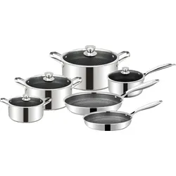 tlg Massiv Edelstahl Koch Set mit Wabenstruktur – 10-teilig