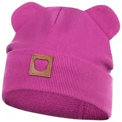 Smarilla Jerseymütze Übergangsmütze Baumwollmütze Beanie Bärenohren rosa 46-48