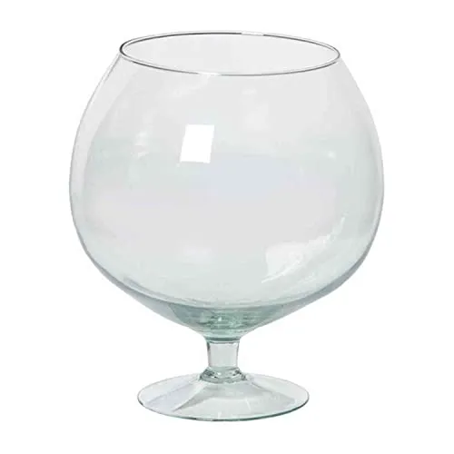 INNA-Glas XXL Dekoglas Roger auf Standfuß, Kugel - Rund, klar, 22,5cm, Ø 13,5cm - Ø 20cm - Cognac Glas