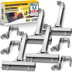 Avoltik 2x Balkonkraftwerk Halterung eckig für Geländer - Praktische Halterung für Solarmodule, verstellbar von 4-8,5 cm, ideal für Balkone. Robust und flexibel für optimale Nutzung von Solarenergie auf kleinem Raum.