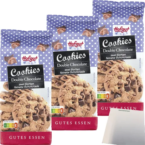 Hofgut Cookies Double Choc 3er Pack 3x200g Packung usy Block