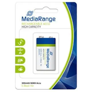 MediaRange 6HR61 Nickel-Metall-Hydrid E Block Akku 300 mAh 1er Pack