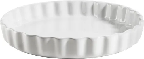 MÄSER Serie Kitchen Time Tarteform, weiß - Bräter aus dickwandigem Steinzeug im wunderschönen Retro-Design, kratz- und schnittfest sowie spülmaschinengeeignet für einfache Pflege.