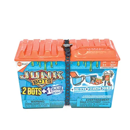 Hexbug 480-6842 501703 JUNKBOTS Dumpster, Blindverpackung, Sammel-Edition, 30+ Bauteile für Zwei Junkbot-Charakter, inkl. LED-Modul, ab 5 Jahre ENT_550964 Mehrfarbig