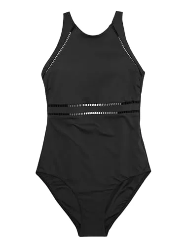 NEXT Damen Standard Sculpt and Shape Hochgeschlossener Badeanzug Schwarz 34