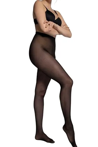 Ulla Popken Damen große Größen Übergrößen Plus Size Essential-Strumpfhose, blickdicht, 40 den schwarz 56/58 641315130-56+