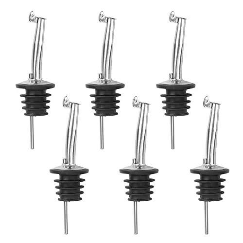 Lahviuu Flaschenausgießer,6pcs Edelstahl Weinausgießer Ausguss Ausgießer Spirituosendosierer Schnapsspender,Ausgiesser für Flaschen,für Wein Schnaps Olivenöl Kaffee Sirup Essig Cocktails