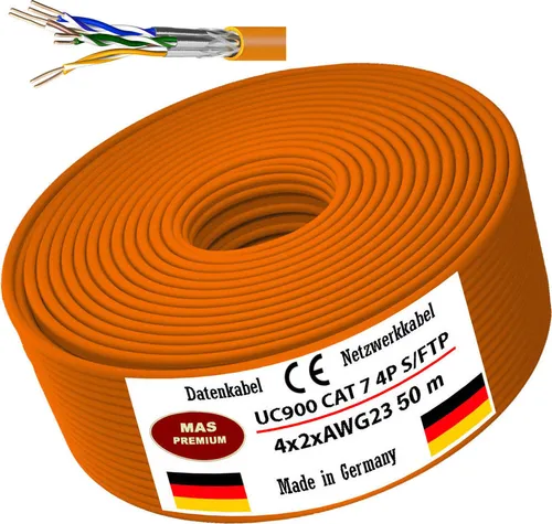 m UC900 HS23 CAT 7 Daten- Netzwerk- Verlege- Kommunikationskabel Halogenfrei 50