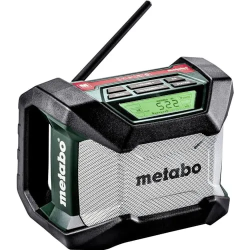 Metabo Baustellenradio R 12-18 BT - Akku 14,4-18V, FM, MW, Bluetooth-fähig und spritzwassergeschützt für besten Musikgenuss auf der Baustelle