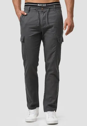Indicode Leinenhose Herren Leonardo – Bequeme Sommerhose in Beige - Leichte Leinenmischung für optimalen Tragekomfort. Mit praktischen aufgesetzten Taschen und lässigem Cargodesign. Ideal für warme Tage in der Freizeit.
