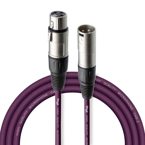 Stagg 3 m hochwertigen XLR-auf XLR-Stecker Mikrofon Kabel violett, 3m